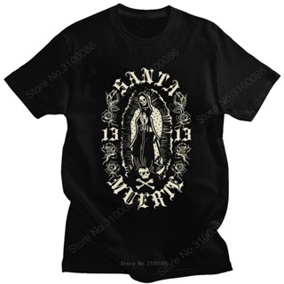 【Plus Size】เสื้อยืดคอกลม แขนสั้น ผ้าฝ้าย พิมพ์ลายหัวกะโหลก Santa Muerte 13 สไตล์ฮิปฮอป สําหรับผู้ชาย และผู้หญิง