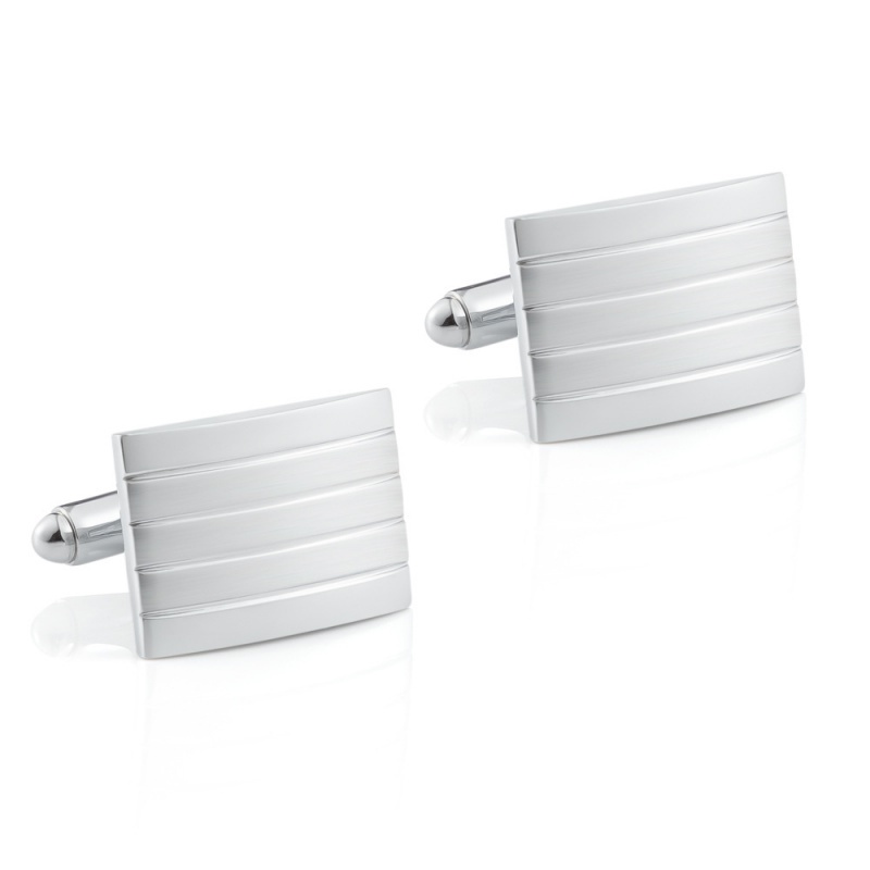 เครื่องประดับแฟชั่น Cufflink ใหม่ Plain Glossy Metal Cufflinks เสื้อฝรั่งเศสผู้ชาย Cufflink