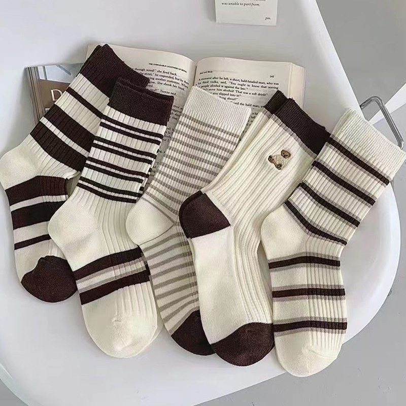 😺 พร้อมส่ง✔️ ถุงเท้าข้อยาว ถุงเท้าผู้หญิง ลายการ์ตูน เนื้อผ้านุ่ม ระบายอากาศดี 😺