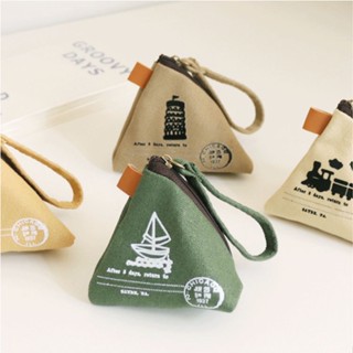 Retro Zongzi Coin Purse Iron Tower กระเป๋าสตางค์มินิผ้าใบน่ารักกระเป๋าใส่เหรียญที่ไม่ซ้ําใคร