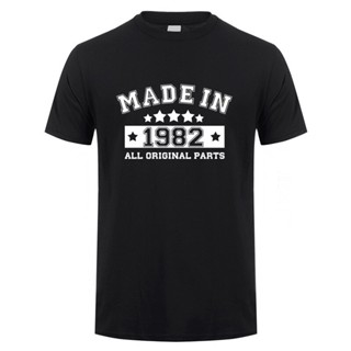 เสื้อยืดคอกลม ผ้าฝ้าย พิมพ์ลาย Made In 1982 แฟชั่นฤดูร้อน สําหรับผู้ชาย