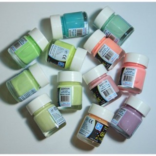 สีอะคริลิคเรืองแสงพรายน้ำ เคนตั้น ขนาด 1/2 ออนซ์(15ml.)12สี