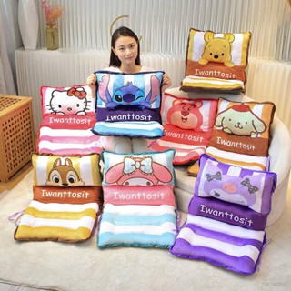 เบาะรองนั่งเก้าอี้ รูปตุ๊กตา Sanrio KT Melody Purin Kuromi Stitch Potso Winnie Pooh เหมาะกับของขวัญสํานักงาน สําหรับเด็กผู้หญิง