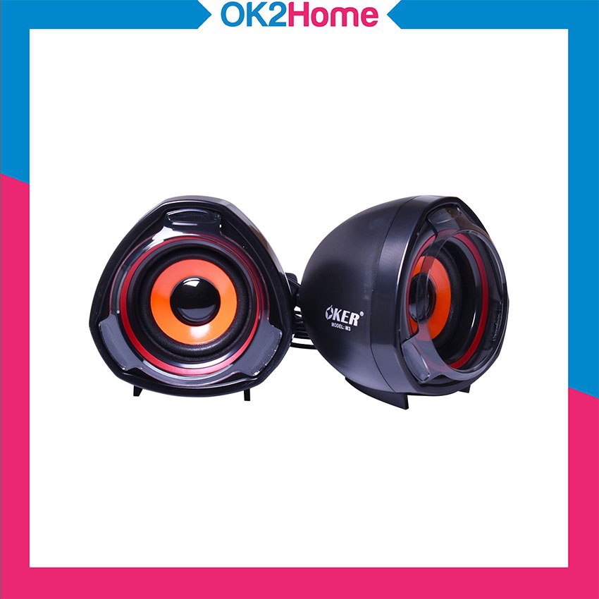 OKER M3 Multimedia Desktop Speaker 2.0 ลำโพงคอมฯมินิตั้งโต๊ะขนาดประหยัดพื้นที่