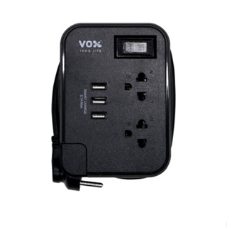 VOX รางปลั๊กไฟว็อกซ์โนวา 2 ช่อง 1 สวิตซ์ 3USB 1 เมตร สีดำ-By AjuShop