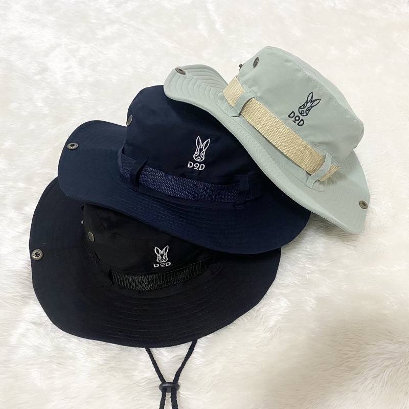 พร้อมส่ง หมวกเดินป่า มีทั้งเด็ก ทั้งผู้ใหญ่ ปักลายDOD