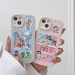 เคสโทรศัพท์มือถือหนัง ลายการ์ตูนชินจังตลก สําหรับ IPhone 14promax 14 13promax 13 12 11