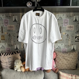 Drew house smiley face hand-painted pencil short-sleeved T-shirt พร้อมจัดส่ง