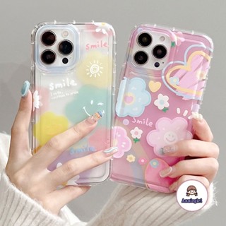 สําหรับ IPhone 14 Pro Max เคสโทรศัพท์มือถือ TPU แบบนิ่ม ลายดอกไม้ กันกระแทก ป้องกันรอยขีดข่วน สีสันสดใส สไตล์เกาหลี สําหรับ IPhone 11Pro Max 12 13 Pro Max XS XR 7/8 Plus