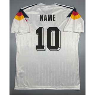 เสื้อบอลย้อนยุค เยอรมัน 1990 เหย้า พร้อมเบอร์ชื่อเลือกได้ Retro Germany 1990 Home เรโทร คลาสสิค ชุดแชมป์บอลโลก