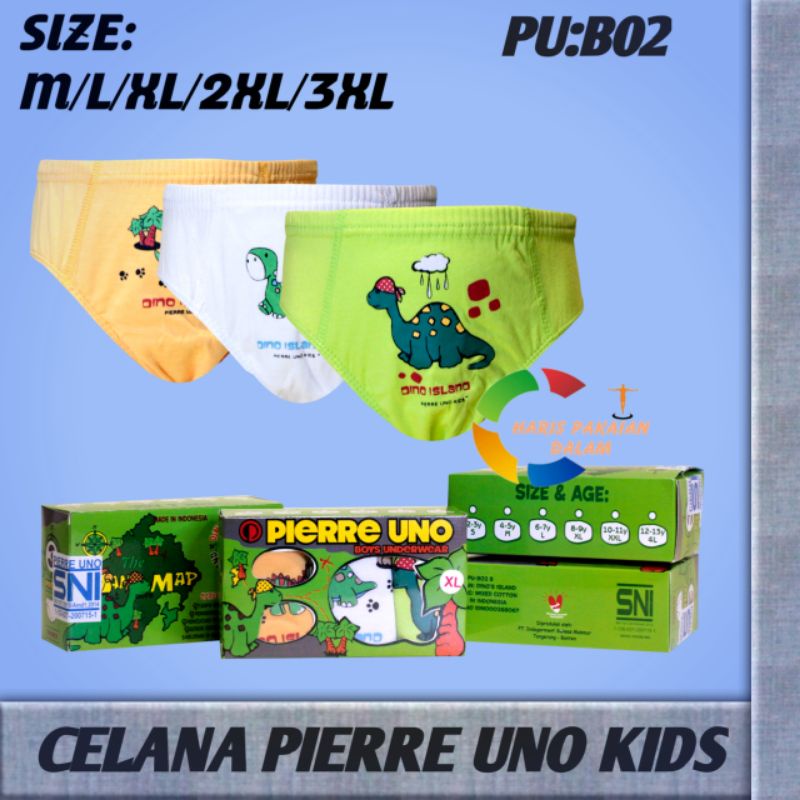 CHILDRENS UNDERWEAR PIERRE UNO KIDS DINOSAUR EDITION CONTENTS 3 PU B02