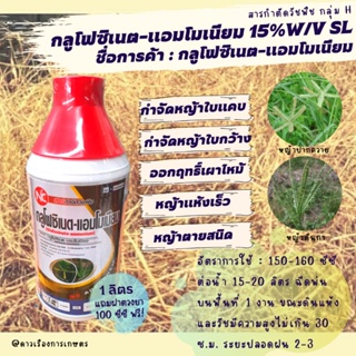 กลูโฟซิเนต แอมโมเนียม 15% W/V SLยาฆ่าหญ้าชนิดไม่เลือกทำลาย กำจัดได้ทั้งหญ้าใบแคบและหญ้าใบกว้างตายเรียบทุกชนิด เผาไหม้ !