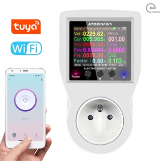 [T&amp;H] Tuya Wifi ปลั๊กไฟอัจฉริยะ หน้าจอสี 2.4 นิ้ว ควบคุมผ่านแอป โทรศัพท์มือถือ