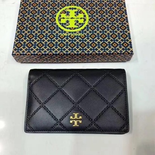 Tory Burch กระเป๋าสตางค์ หนังวัว มีซิป สามสี สําหรับสตรี