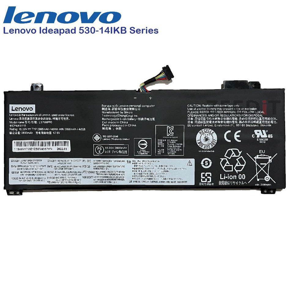 QIL0 (ส่งฟรี ประกัน 1 ปี)Lenovo แบตเตอรี่ Battery Notebook Lenovo Yoga 530-14IKB 530s-14IKB 530s-15IKB Series L17M4PB0 ข