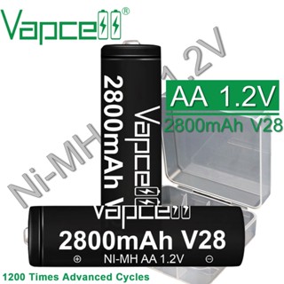 [ฟรีกล่องใส่ถ่าน] ถ่านชาร์จ Vapcell V28 AA 2800mah 1.2V