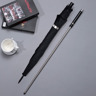 Self-defense Long-handle Windproof UV Protection Business Cane Umbrella Suitable for Climbing Hiking Hanging Out  On Rai