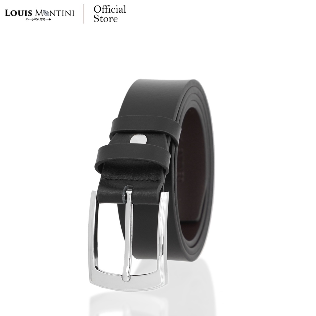 Louis Montini (Classic) เข็มขัดผู้ชายหนังแท้ เข็มขัดหนังวัว Men's Belt MGN161