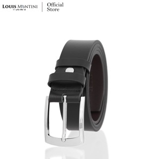 Louis Montini Classic เข็มขัดผู้ชาย หนังแท้ เข็มขัดหัวเข็ม เข็มขัด เข็มขัดผู้ชายทำงาน หนังแท้100% เข็มขัดหนังวัว มาพร้อม Packaging หรูหรา Men Belt - MGN161