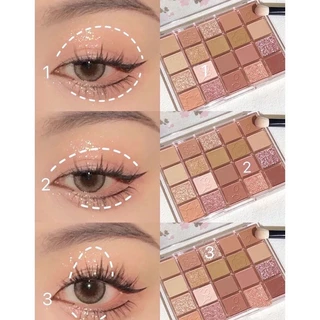 N245 Dikalu พาเลทอายแชโดว์ 20 สี เนื้อดินน้ำมัน ชิมเมอร์ และกลิตเตอร์
