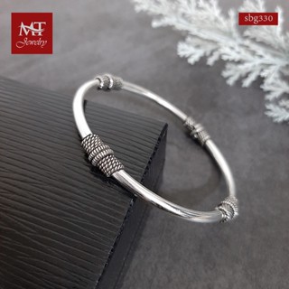 MT กำไลข้อมือเงินแท้ กำไลหลอด สไตล์บาหลี ข้อมือ 16, 17 ซม. Solid 925 Sterling Silver Bangle (sbg330) MT Jewelry มณีธารา