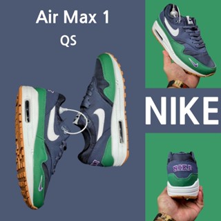 （ยิงจริง）Nike Air Max 1 QS blue-green เดนิมบลู ของแท้100%💯รองเท้าผ้าใบ รองเท้า รองเท้าวิ่ง รองเท้า nike-1-4