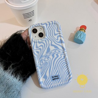 For เคสไอโฟน 14 Pro Max [Cream Edge Blue Wave] เคส Phone Case For iPhone 14 Pro Max Plus 13 12 Mini 11 X XS Max XR SE 8 7 For เคสไอโฟน11 Ins Korean Style Retro Classic Couple Shockproof Protective TPU Cover Shell