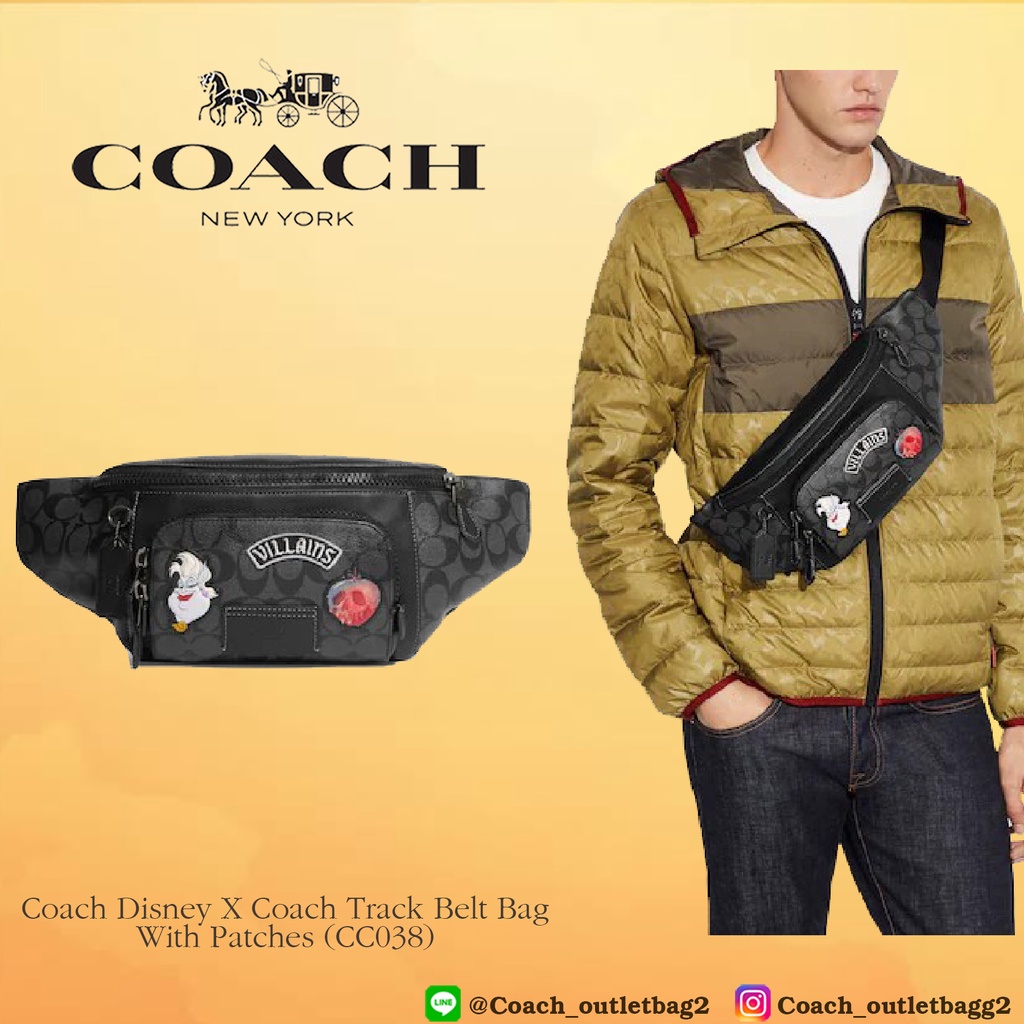 Coach Disney X Coach Track Belt Bag With Patches (CC038)