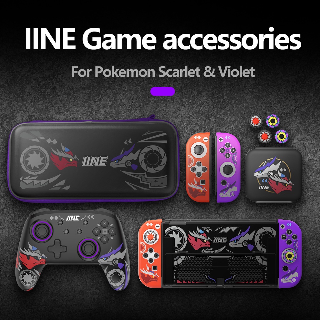 IINE Pokemon Scarlet & อุปกรณ์เสริมเกมสีม่วงสําหรับสวิตช์ Nintendo