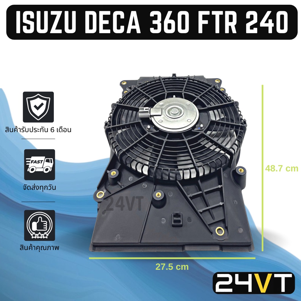 มอเตอร์พัดลมแอร์ อีซูซุ เดก้า 360 เอฟทีอาร์ 240 (พร้อมโครงพัดลม) ISUZU DECA 360 FTR 240 พัดลมหม้อน้ำ