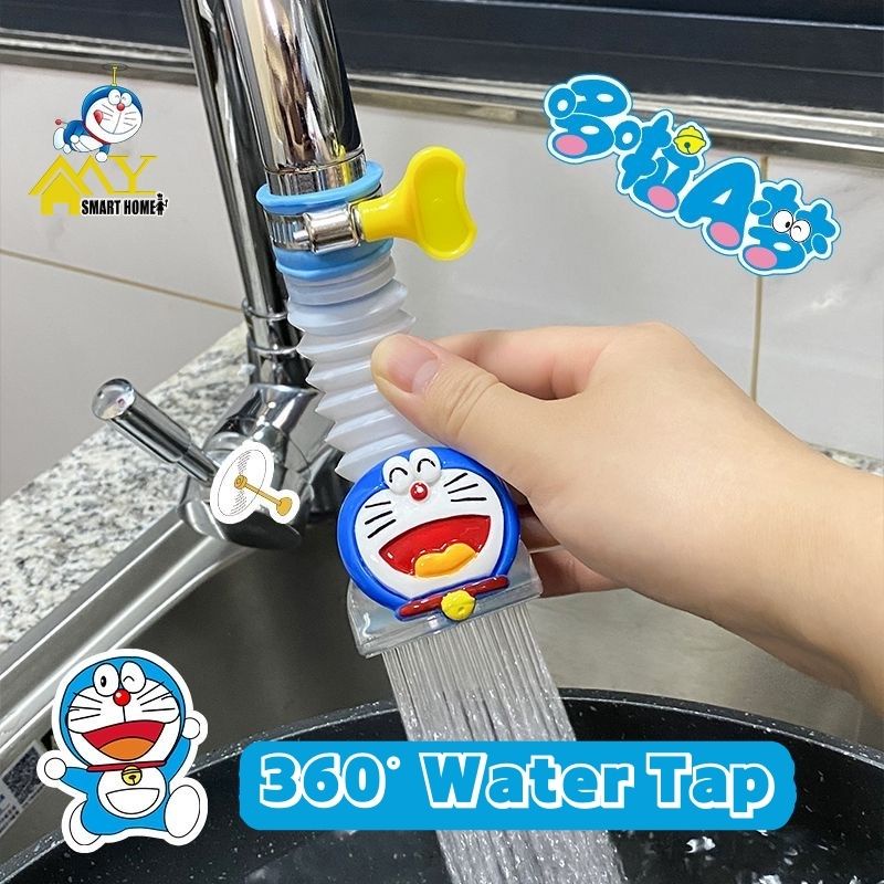 【พร้อมส่ง】หัวก๊อกน้ํา แบบยืดหยุ่น หมุนได้ 360 องศา ลาย Hello Kitty Doraemon Kuromi Melody Cinnamoroll สําหรับอ่างล้างจาน Kitchen Tapware Faucet Nozzle Flexible Kitchen Sink Tap Head 360 Rotatable Water Saving Tap Faucet Extender