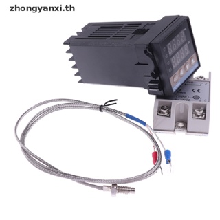 Yanxi เทอร์โมคัปเปิลควบคุมอุณหภูมิ 100-240VAC PID REX-C100 SSR-40A TH