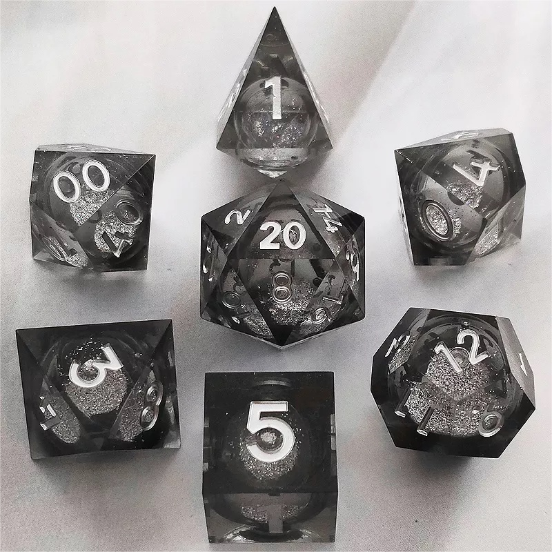Resin Dice New Liquid Quicksand Resin Liquid Core Sharp Edge Polyhedron