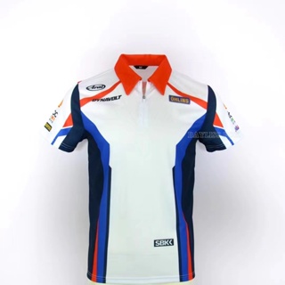 ใหม่ Motorsport Motorrad เสื้อยืดโปโล ระบายอากาศ แห้งเร็ว เหมาะกับฤดูร้อน สําหรับรถจักรยานยนต์ BMW 2022 WorldSBK Superbike