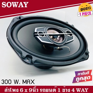 ลำโพง 6x9นิ้ว เบสหนัก SOWAY รุ่นTS-6975 ลําโพง6*9เบสหนัก แกนร่วม นิ้ว4ทางแท้ กำลังขับ300วัตต์ เสียงดีเบสแน่นกลางชัด