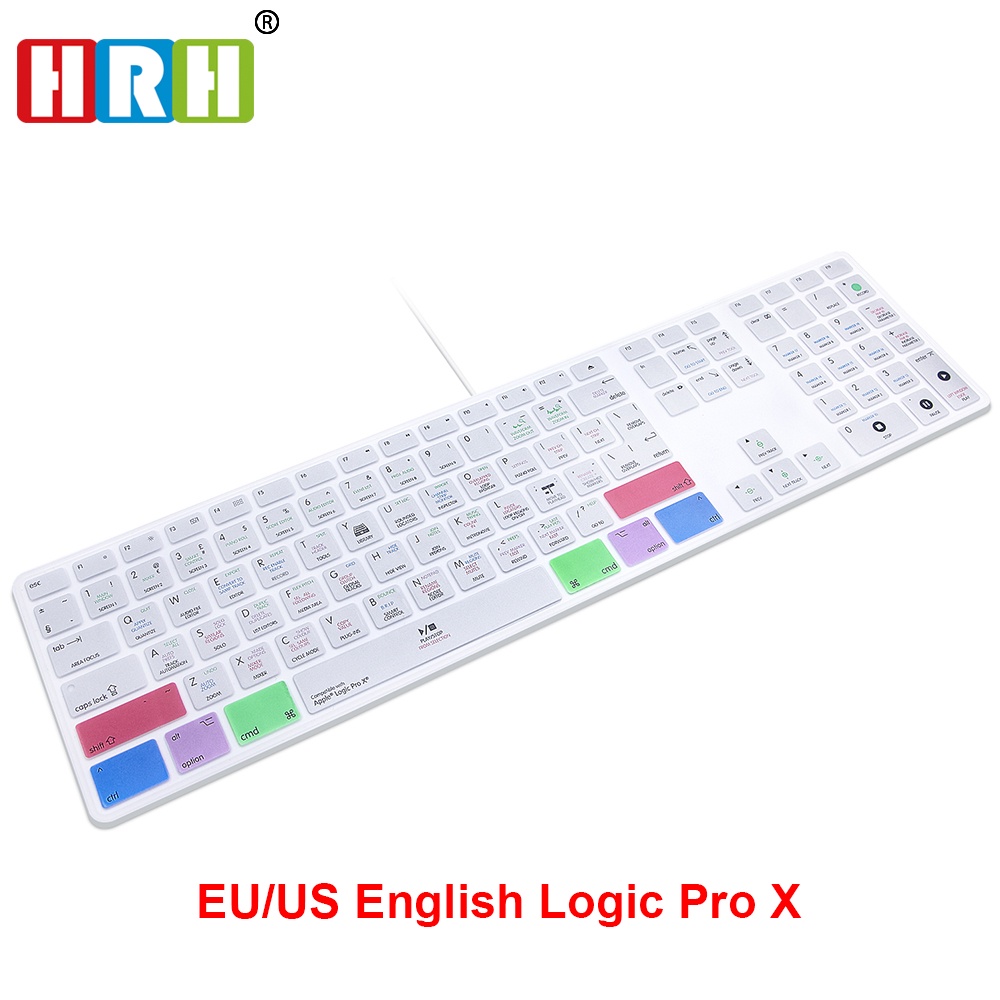 HRH Logic Pro X Hot key Design Keyboard Cover Skin For Apple Keyboard ...