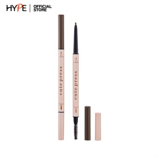 ดินสอเขียนคิ้ว CUTE PRESS  SUPER SKINNY BROW PENCIL เขียนง่าย กันน้ำ ติดทนนาน 12 ชั่วโมง