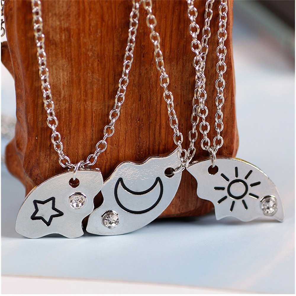 3 ชิ้น ชุดดวงอาทิตย์ ดวงจันทร์ ดาว สร้อยคอ จี้ Best Friend Bff มิตรภาพ สร้อยคอคู่ เครื่องประดับแฟชั่น