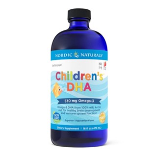 Nordic Naturals, DHA สำหรับเด็ก, อายุ 1-6 ปี, สตรอเบอร์รี่, 530 มก., 16 fl oz (473 ml)