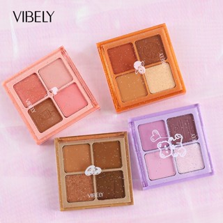 Vibely พาเลทอายแชโดว์ กลิตเตอร์ ไข่มุก สี่สี