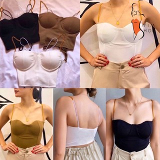 SS PEARL Chain Strap Corset Crop Top For Women wt0203