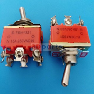 สวิทช์ โยก สลับ Toggle Switch 6 ขา (2 ขั้ว 2 ทาง) ON-ON 15A 250V #E-TEN1321 (1 ตัว)