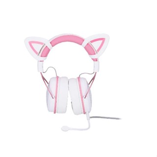 ONIKUMA HEADSET (หูฟัง)  X10 RGB [CAT EDITION] (WHITE/PINK)