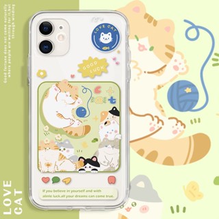 Cute healing cat เคสไอโฟน iPhone X Xr Xs Max 13 14 11 pro max เคส 14plus 8พลัส case 12 pro ใส 7 8plus se2020 TPU cover