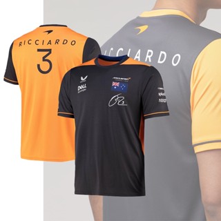 เสื้อยืด พิมพ์ลาย Daniel Ricciardo 3 มิติ McLaren F1 แฟชั่นสําหรับผู้ชาย เหมาะกับการเล่นกีฬา แข่งรถจักรยานยนต์