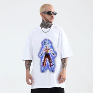 Dragon Ball Anime T-Shirt for Men Key of Egoism Son guku Cotton Loose Clothing Oversized Tee Shirtsเสื้อยืด