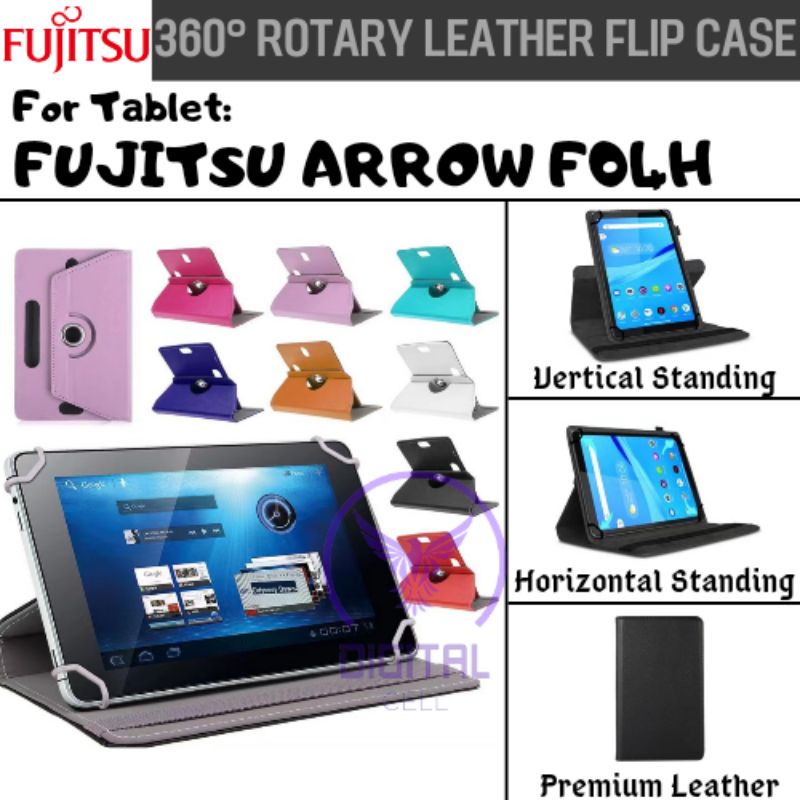 FUJITSU ARROWS ARROW F04H 10.5 "10 10.5 10.5 INCH TAB TABLET ROTARY CASE LEATHER FLIP CASE BOOK COVE