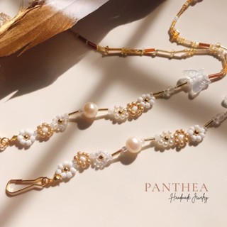 Pantheadesign (มุกแท้) สายคล้องแมสโทนสีทอง สวยหรูมาก