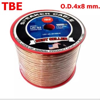 TBE สายลำโพง O.D.4 x 8 mm.100เมตร รุ่น UN-S2 - สีแดง