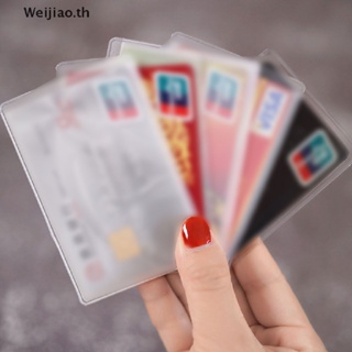 Weijiao กระเป๋าใส่บัตรเครดิต PVC แบบใส กันน้ํา 10 ชิ้น